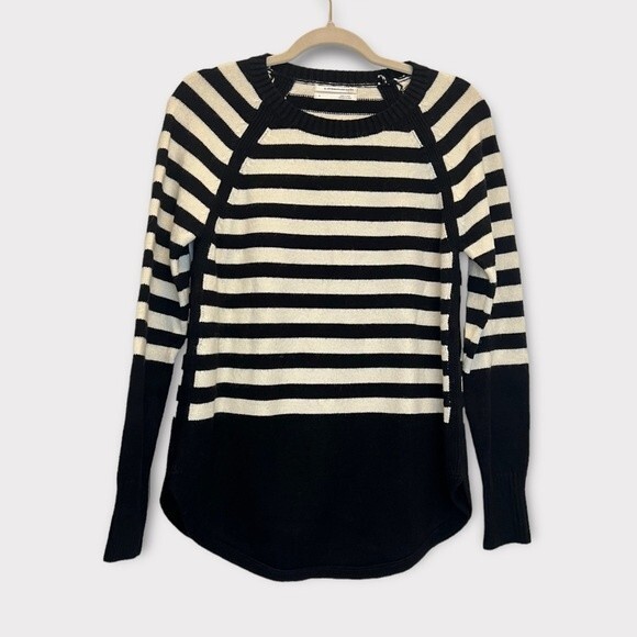 Anthropologie Rebekah Tunic Sweater Black and‎ White Stripe NWT Size Small - Picture 2 of 9
